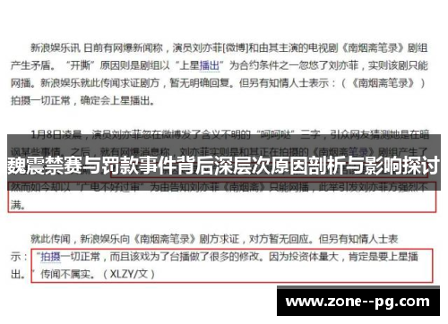 魏震禁赛与罚款事件背后深层次原因剖析与影响探讨